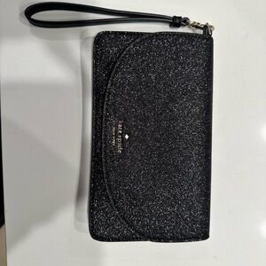Kate Spade Black Sparkle Wristlet